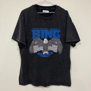 Anine Bing Womens Vintage Wash USA Flag Eagle T-shirt Size L
